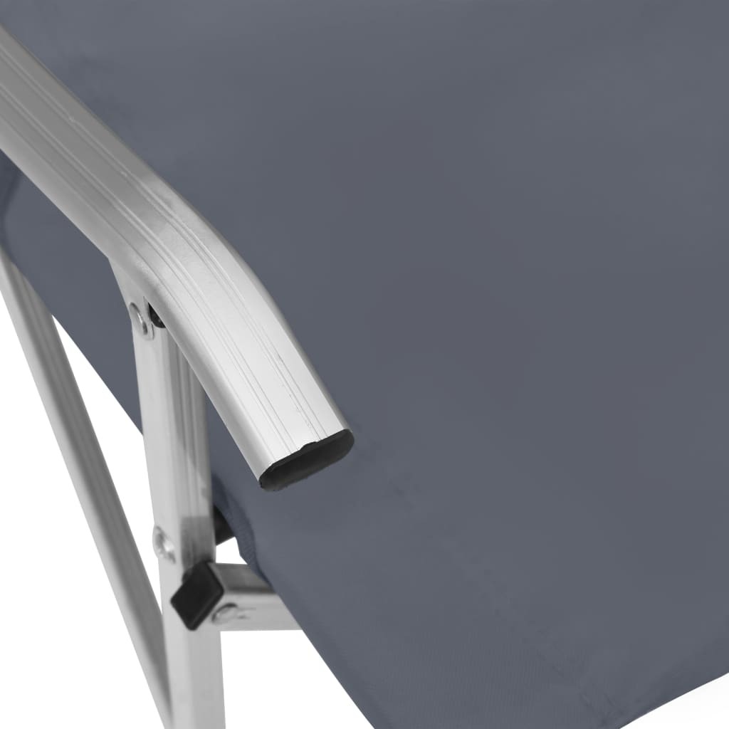 Foldable Camping Chairs 2 pcs Grey